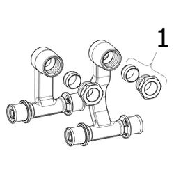 Viega Sanfix P Anschlussset mit SC-Contur 2173, d. 20mm x G 1/2" x d. 20mm, Rotguss, vern... VIEGA-409340 4015211409340 (Abb. 1)