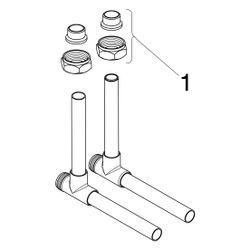 Viega Heizkörperanschlussset 2272.5, absperrbar, winklig, d. 15mm, G 3/4", Länge 120/120m... VIEGA-360399 4015211360399 (Abb. 1)