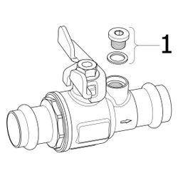 Viega Profipress G Gaskugelhahn mit SC-Contur 2671 mit Prüföffnung, d. 28mm, Rotguss... VIEGA-587451 4015211587451 (Abb. 1)