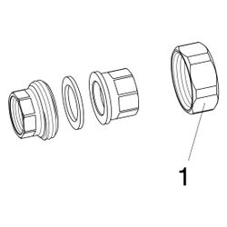 Viega Rohrverschraubung 3330 flachdichtend, Rp 1 1/2", Rotguss... VIEGA-271060 4015211271060 (Abb. 1)