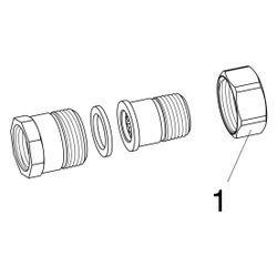 Viega Rohrverschraubung 3331 flachdichtend, R 2" x Rp 2", Rotguss... VIEGA-271329 4015211271329 (Abb. 1)