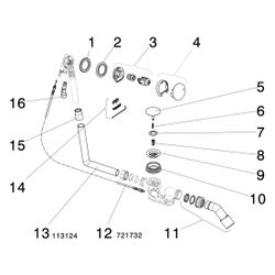 Viega Multiplex Trio Ab- und Überlauf 6161.50, DN 40/50, Bowdenzug-Länge 560mm, Länge/Höh... VIEGA-727734 4015211727734 (Abb. 1)
