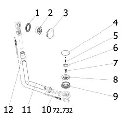Viega Multiplex Ab- und Überlaufgarnitur 6162, G 1 1/2", Bowdenzug-Länge 560mm, Länge/Höh... VIEGA-114893 4015211114893 (Abb. 1)