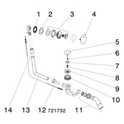 Viega Multiplex Ab- und Überlaufgarnitur 6171.10, DN 40/50, Bowdenzug-Länge 560mm, Länge/... VIEGA-724566 4015211724566 (Abb. 1)