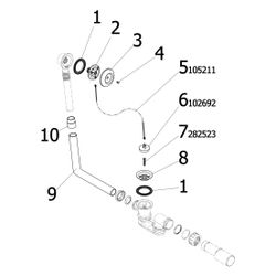 Viega Citaplex Ab- und Überlaufgarnitur 6176.24, Ablauf waagerecht, DN 40/50, Chromnickel... VIEGA-105563 4015211105563 (Abb. 1)