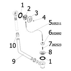 Viega Citaplex Ab- und Überlaufgarnitur 6176, G 1 1/2", Chromnickelstahl poliert... VIEGA-111564 4015211111564 (Abb. 1)