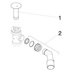 Viega Duoplex Funktionseinheit 6934.1, d. 70mm x DN 40/50, Kunststoff, Weiß... VIEGA-334338 4015211334338 (Abb. 1)