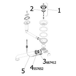 Viega Ab- und Überlauf 7139.163 für Spüle mit Ablaufloch d. 90mm, G 1 1/2" x 114,5mm, Kun... VIEGA-699871 4015211699871 (Abb. 1)