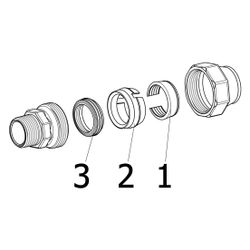 Viega Maxiplex Übergangsstück 9011, d. 32mm x R 1", Rotguss... VIEGA-274160 4015211274160 (Abb. 1)