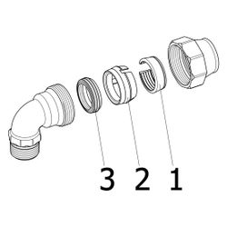 Viega Maxiplex Übergangsverschraubung 90 Grad 9021, d. 50mm x R 1 1/2", Rotguss... VIEGA-277666 4015211277666 (Abb. 1)