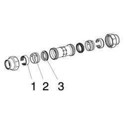 Viega Maxiplex-Reparaturkupplung 9042, d. 40mm, Rotguss... VIEGA-277536 4015211277536 (Abb. 1)
