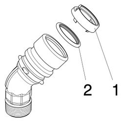 Viega Geopress Übergangsbogen 45 Grad mit SC-Contur 9626.2TW, d. 63mm x R 2", Rotguss... VIEGA-768133 4015211768133 (Abb. 1)