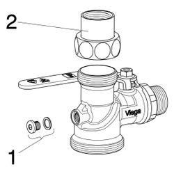 Viega Gaszähler-Kugeleckhahn G2111.2S in R1 x Rp1 x (2,5m3) Messing... VIEGA-618452 4015211618452 (Abb. 1)