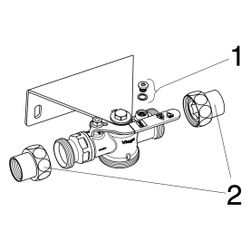 Viega Gaszähler-Kugeleckhahn für Einstutzengaszähler G21121, Rp 1", Messing... VIEGA-527983 4015211527983 (Abb. 1)