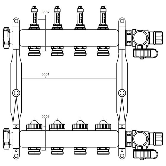 Viessmann Edelstahl Heizkreisverteiler 6 Heizkreis mit DFA