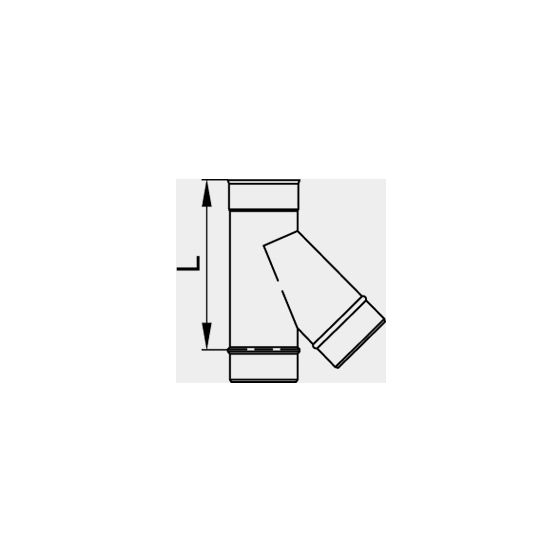 Viessmann T-Anschluss-Stück 45 Grad einwandig, Systemgröße 130mm