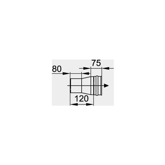 Viessmann Kesselanschluss-Stück ohne Kondensat-Stutzen einwandig, 130 auf 130mm, übersteckend