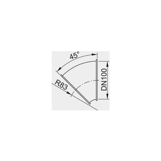 Viessmann Rohrbogen 45 Grad mit Bördelrand