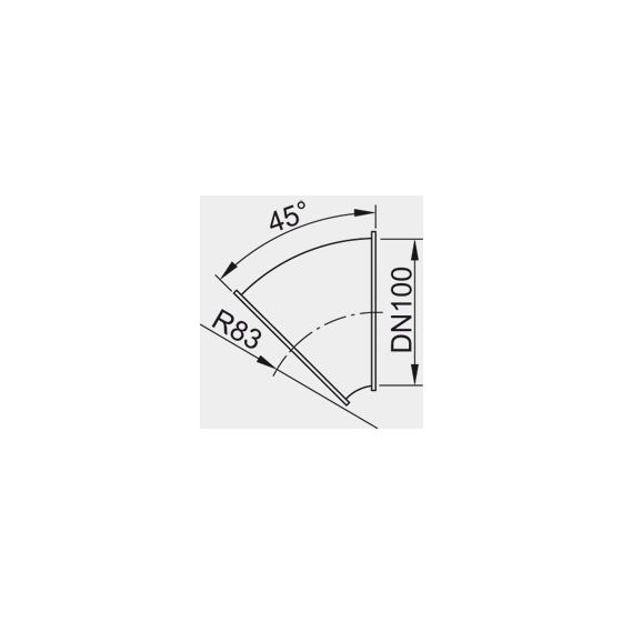 Viessmann Rohrbogen 45 Grad mit Bördelrand, ZK02980