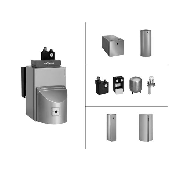 Viessmann Paket Vitorondens 200-T Öl-Brennwertkessel 28,9kW mit Mischer und Vitocell 100-H CHA 200l Speicher-Wassererwärmer
