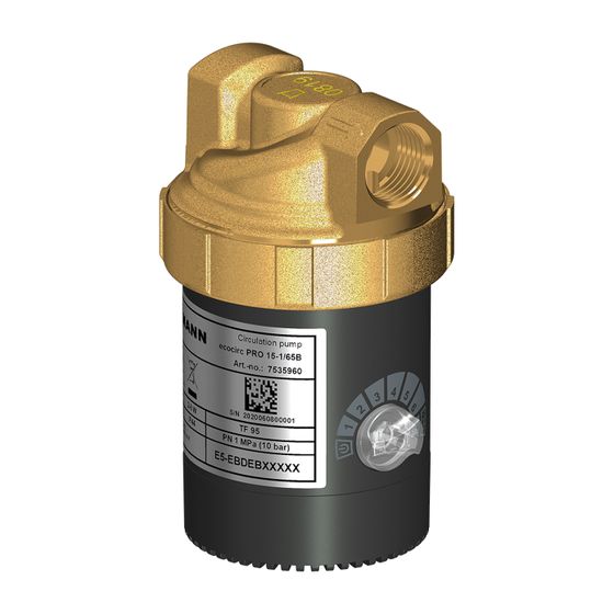 Viessmann Zirkulationspumpe ecocirc Pro 15-1/65B Luft-Wasser-Wärmepumpe Monoblock Leistungsregler