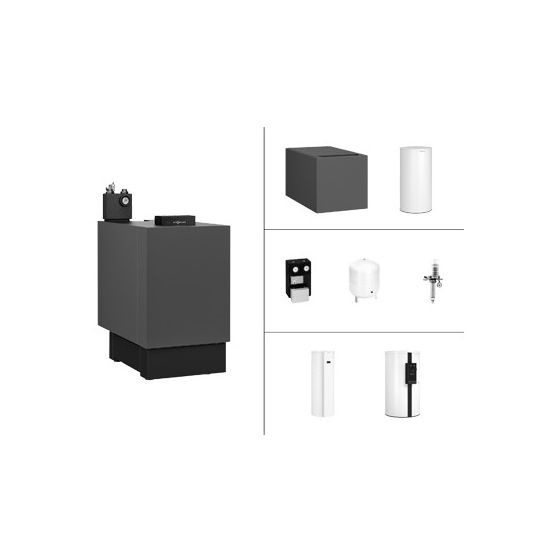 Viessmann Paket Vitoladens 300-C Öl-Brennwertkessel 24kW 2-stufig, mit Edelstahlwärmet., Divicon, Vitocell 300-H 200l
