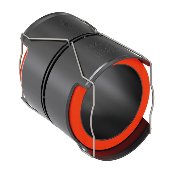 Viessmann Verbinder R 90 zum Verbinden von 2 Rundkanälen, mit integrierter Dichtung und Fixierbügel