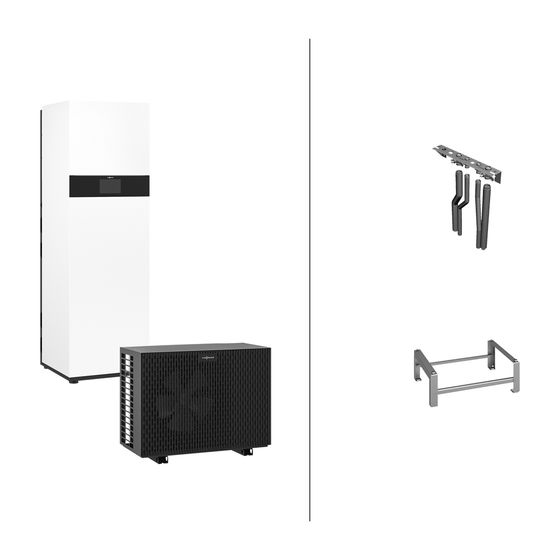 Viessmann Vitocal Split-Luft/Wasser-Wärmepumpen Paket 222-S AWBT-M-E-AC 221.E10, R410 A, 10,1kW, Montagematerial, Anschl. links