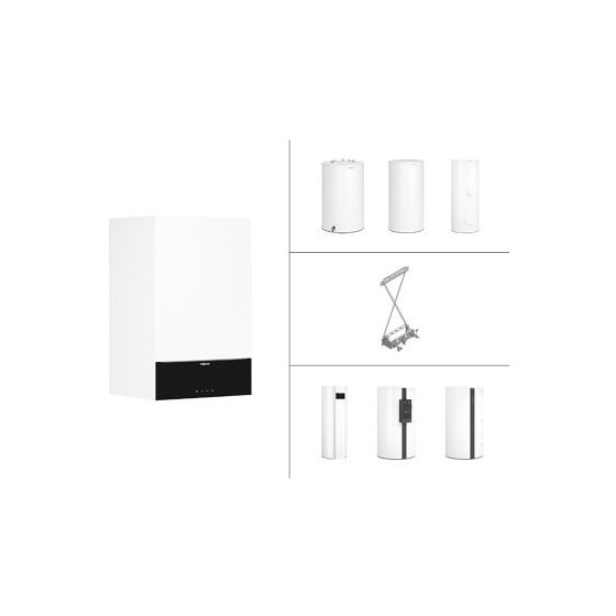 Viessmann Paket Vitodens 200-W B2HF Gas-Brennwertgerät 25kW mit Edelstahlwärmet., inkl. Vitocell Speicher-Wassererwärmer 200l