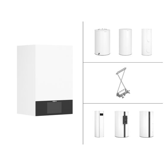 Viessmann Paket Vitodens 300-W B3HH Gas-Brennwertheizgerät 1,9-25kW 7