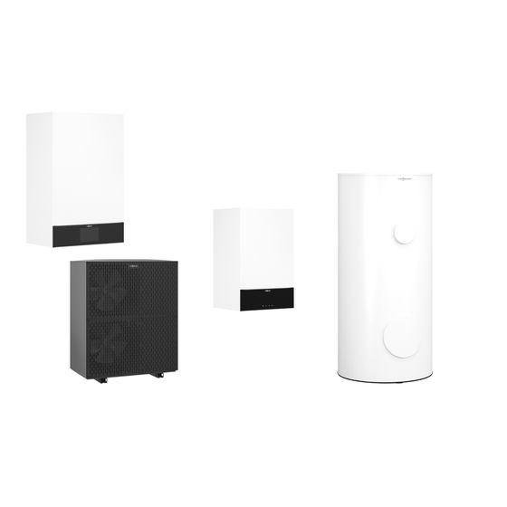 Viessmann Hybridpaket Vitocal 250-AH HAWO-M-AC 252.A08 L/W-WP Monoblock 7,3kW A7W35 R290 mit Vitodens Gas-BWG 200-W B2HH 19kW