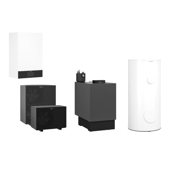 Viessmann Hybridpaket Vitocal 250-AH HAWO-M-AC 252.A08 L/W-WP Monob. 5,6kW A7W35 R290, Vitoladens Öl-BWK 300-C J3RB 28,9kW