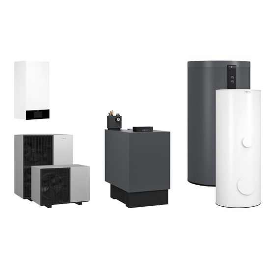 Viessmann Hybridpaket Vitocal 150-A AWO-M-E-AC 151.A06 L/W-WP Monoblock 4,8kW A7W35 R290, Vitoladens Öl-BWK 300-C BC3B 19,3kW