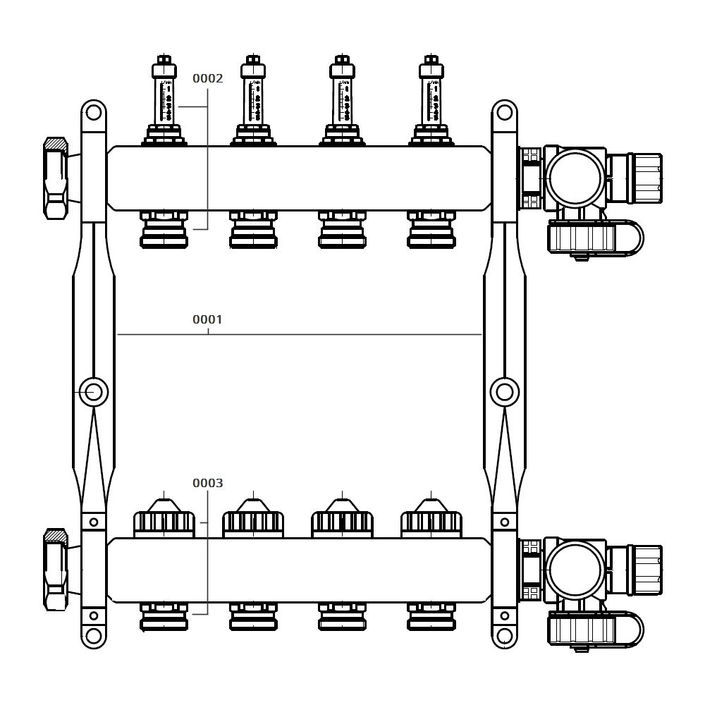 Viessmann Edelstahl Heizkreisverteiler 6 Heizkreis mit DFA... VIESSMANN-7568315  (Abb. 1)