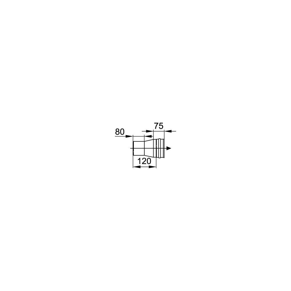 Viessmann Kesselanschluss-Stück ohne Kondensat-Stutzen einwandig, 130 auf 130mm, übersteckend... VIESSMANN-9566369  (Abb. 2)