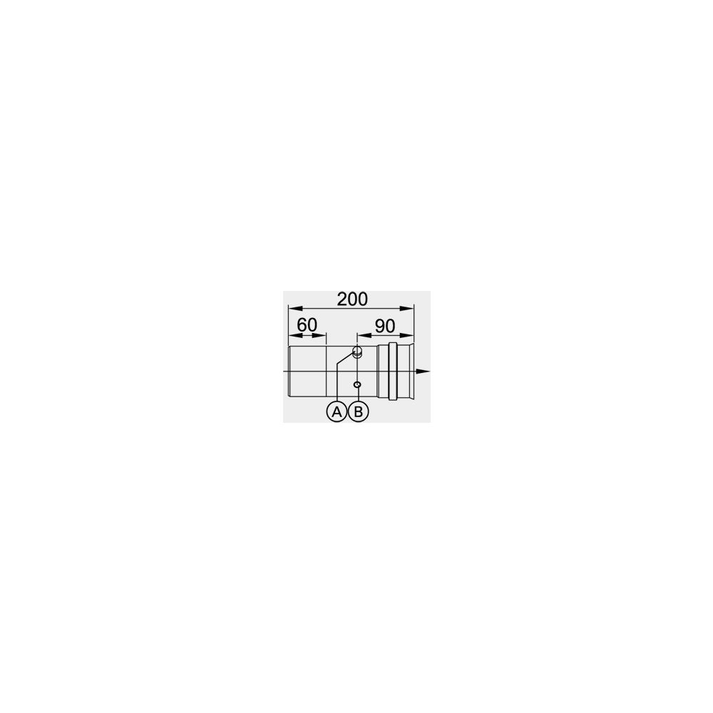 Viessmann Kesselanschluss-Stück mit Mess-Stutzen für CM2 einwandig, 200 auf 200mm, einsteckend... VIESSMANN-7194889  (Abb. 1)