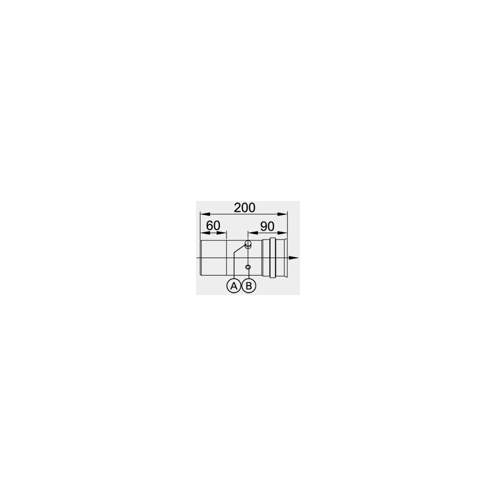Viessmann Kesselanschluss-Stück mit Mess-Stutzen für CM2 einwandig, 200 auf 200mm, einsteckend... VIESSMANN-7194889  (Abb. 1)
