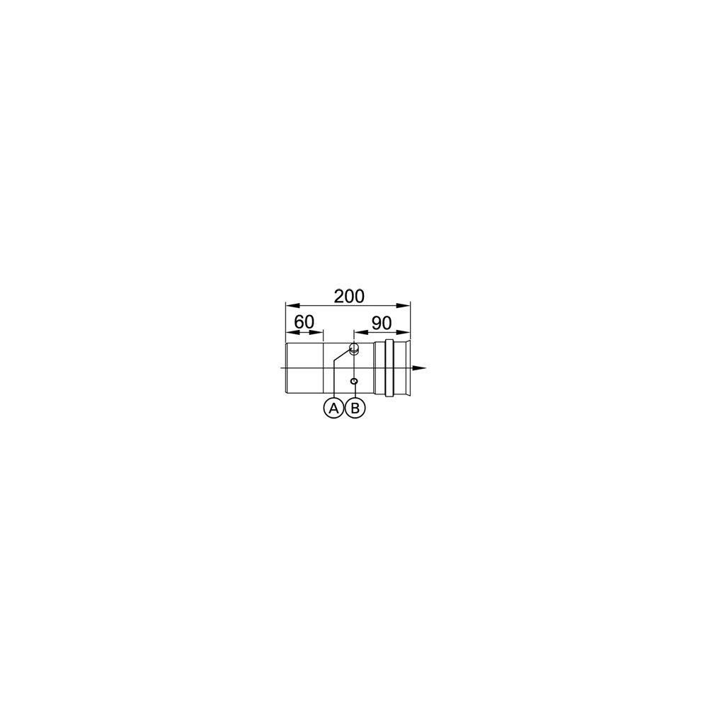 Viessmann Kesselanschluss-Stück mit Mess-Stutzen für CM2 einwandig, 150 auf 150mm, einsteckend... VIESSMANN-7194888  (Abb. 2)