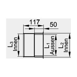 Viessmann Wandfutter 130 auf 130mm zum Steckrichtungswechsel einwandig, 9565510... VIESSMANN-9565510  (Abb. 1)