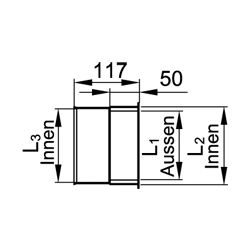 Viessmann Wandfutter 130 auf 130mm zum Steckrichtungswechsel einwandig... VIESSMANN-9565510  (Abb. 1)