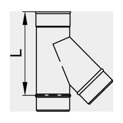 Viessmann T-Anschluss-Stück 45 Grad einwandig, Systemgröße 130mm... VIESSMANN-9564675  (Abb. 1)