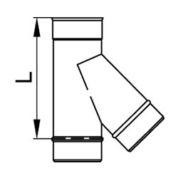 Viessmann T-Anschluss-Stück 45 Grad einwandig, Systemgröße 130mm... VIESSMANN-9564675  (Abb. 1)