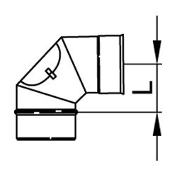 Viessmann Reinigungswinkel 87 Grad einwandig Unterdruck, Systemgröße 130mm... VIESSMANN-9564837  (Abb. 1)