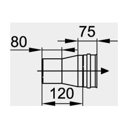 Viessmann Kesselanschluss-Stück ohne Kondensat-Stutzen einwandig, 150 auf 150mm, übersteckend... VIESSMANN-9566370  (Abb. 1)