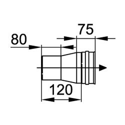 Viessmann Kesselanschluss-Stück ohne Kondensat-Stutzen einwandig, 130 auf 130mm, übersteckend... VIESSMANN-9566369  (Abb. 1)