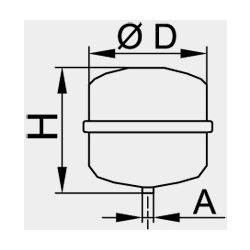 Viessmann Ausdehnungsgefäß N25 mit Halterung, Silber, ZK03108... VIESSMANN-ZK03108  (Abb. 1)