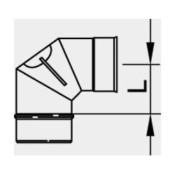 Viessmann Reinigungswinkel 0-90 Grad drehbar, einwandig, Unterdruck, Systemgröße 130mm... VIESSMANN-9564744  (Abb. 1)