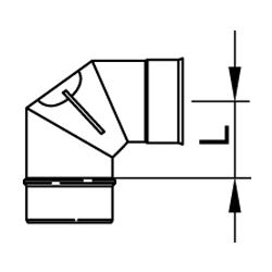 Viessmann Reinigungswinkel 0-90 Grad drehbar, einwandig, Unterdruck, Systemgröße 130mm... VIESSMANN-9564744  (Abb. 1)