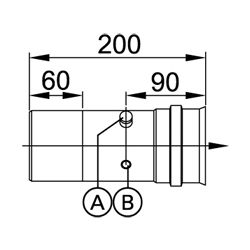 Viessmann Kesselanschluss-Stück mit Mess-Stutzen für CM2 einwandig, 150 auf 150mm, einsteckend... VIESSMANN-7194888  (Abb. 1)