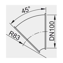 Viessmann Rohrbogen 45 Grad mit Bördelrand, ZK02980... VIESSMANN-ZK02980  (Abb. 1)